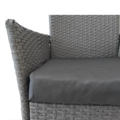 Flash Sale ❤️ Marquee 3pcs Steel Rattan Glass Setting Grey Other - To Australia 😉 -Marquee Sales Store 10641b182f9b4fbb9828a92ac164da86