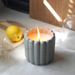 Brand new 🥰 Australia Sale - Marquee 118 X 118mm Pinstripe Grey Freckle Ceramic Citronella Candle 👍 -Marquee Sales Store 30efbbb89667472d9602d1e1003ee60a