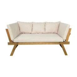 Hot Sale ⭐ Marquee Timber Daybed 190 X 82 X 70cm Cream - To Australia 🎁