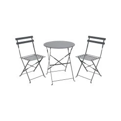 Best Sale 👍 Australia Only - Marquee Grey 3 Piece Troca Steel Bistro Setting 😍