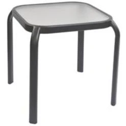 Brand new 👍 Australia Sale - Marquee Square Glass Top Steel Side Table Charcoal ⭐