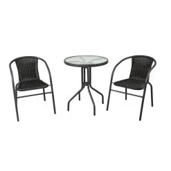 Cheapest 🤩 Australia Sale - Marquee Black 3 Piece Wicker Bistro Set ✨